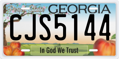 GA license plate CJS5144