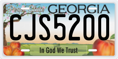 GA license plate CJS5200