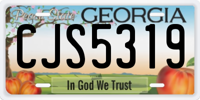 GA license plate CJS5319
