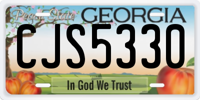 GA license plate CJS5330