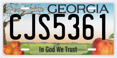 GA license plate CJS5361