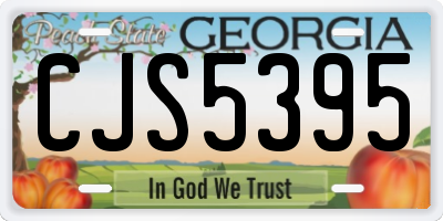 GA license plate CJS5395