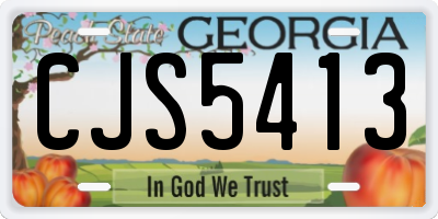 GA license plate CJS5413