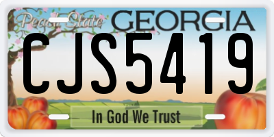 GA license plate CJS5419