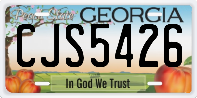 GA license plate CJS5426