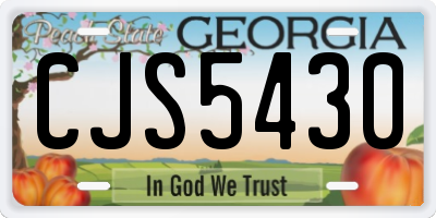 GA license plate CJS5430