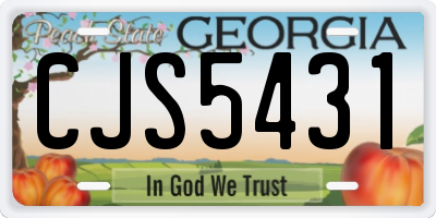 GA license plate CJS5431