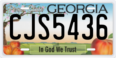 GA license plate CJS5436