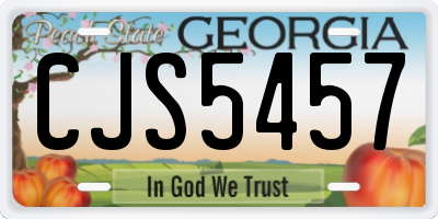 GA license plate CJS5457