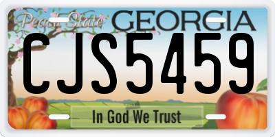 GA license plate CJS5459