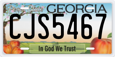 GA license plate CJS5467