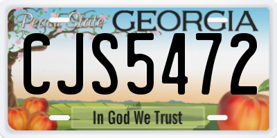 GA license plate CJS5472
