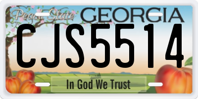GA license plate CJS5514