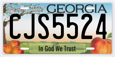 GA license plate CJS5524