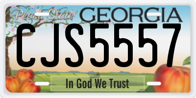 GA license plate CJS5557