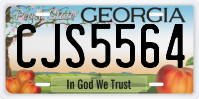 GA license plate CJS5564