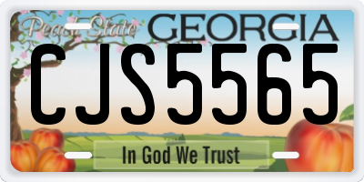 GA license plate CJS5565