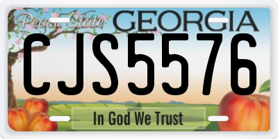 GA license plate CJS5576