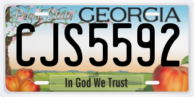 GA license plate CJS5592
