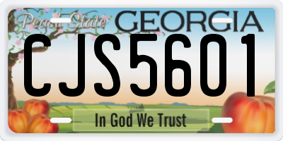 GA license plate CJS5601