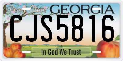 GA license plate CJS5816