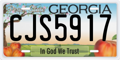 GA license plate CJS5917