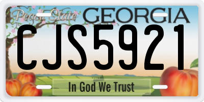 GA license plate CJS5921