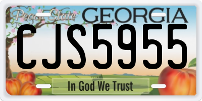 GA license plate CJS5955