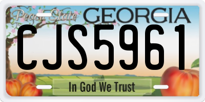GA license plate CJS5961