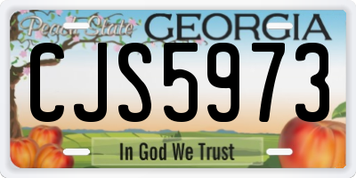 GA license plate CJS5973