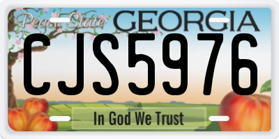 GA license plate CJS5976