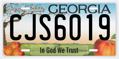 GA license plate CJS6019