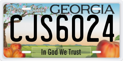 GA license plate CJS6024