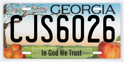 GA license plate CJS6026