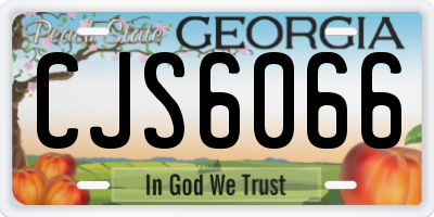 GA license plate CJS6066