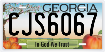 GA license plate CJS6067
