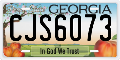 GA license plate CJS6073