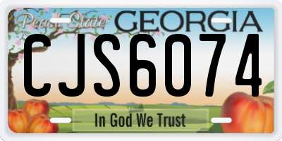 GA license plate CJS6074