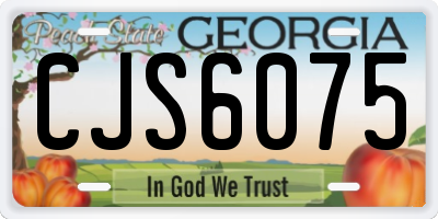 GA license plate CJS6075