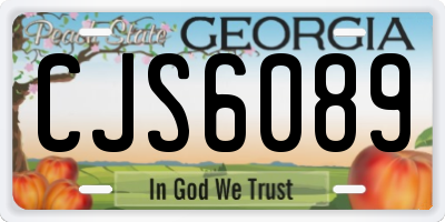 GA license plate CJS6089