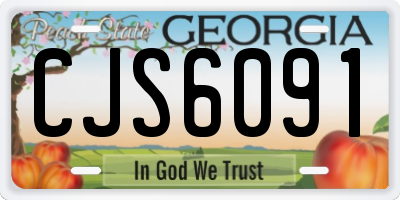GA license plate CJS6091