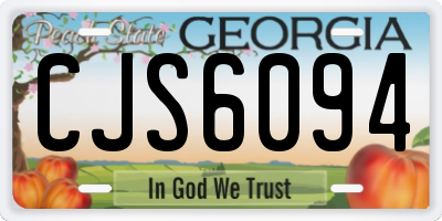 GA license plate CJS6094