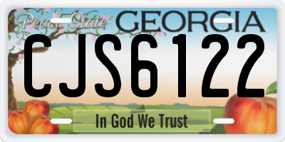 GA license plate CJS6122