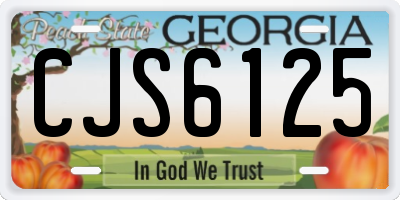 GA license plate CJS6125