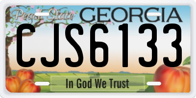GA license plate CJS6133
