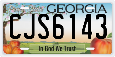 GA license plate CJS6143
