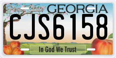 GA license plate CJS6158