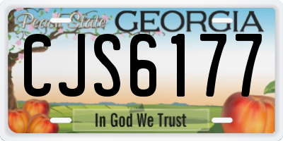 GA license plate CJS6177