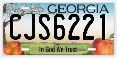 GA license plate CJS6221