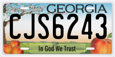 GA license plate CJS6243